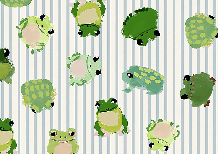 Wee Blue Bell Little Frogs, Pond - Twist&Fit Roman Blind - Image 7